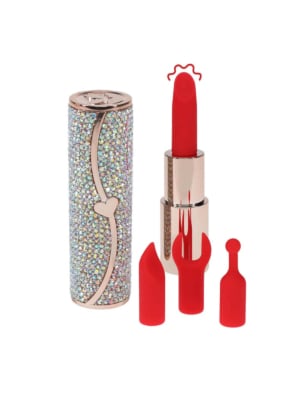 Sparkle - Lipstick Vibrator with 4 Attachments - Iridescent