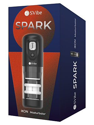 SVibe – Ikon SPARK Rotating & Stroking Masturbator (Black)