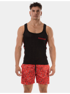 Barcode Berlin Tank Top Lilan Black - Red-M