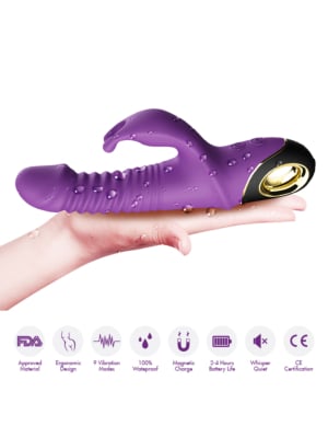 Thrusting Rabbit Vibrator Zing Purple