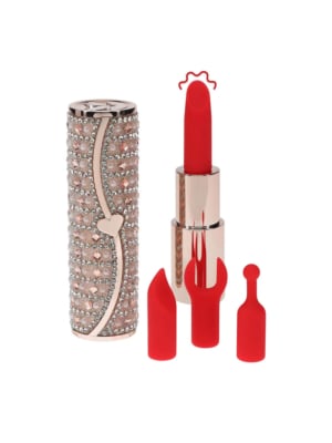 Tiffany - Lipstick Vibrator with 4 Attachments - Pink
