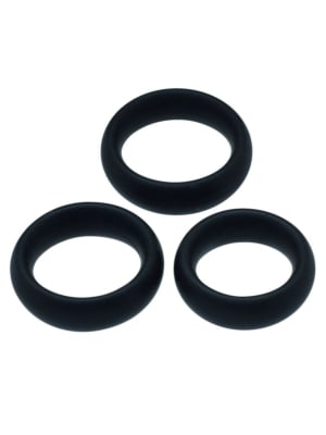Δαχτυλίδια Πέους Σιλικόνης Timeless Cock Rings (3 pcs, Μαύρα) - Toyz4Lovers