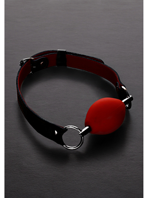 Oval Silicone Ball Gag - Red