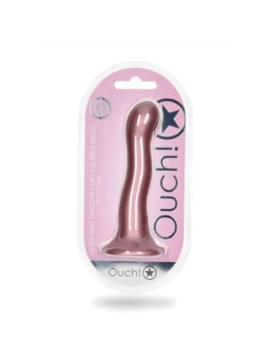 Ouch Ultra Soft Silicone Curvy G-Spot Dildo - 7'' / 17 cm 