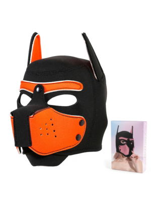 Unisex Full Face Pup Neoprene Hood Orange