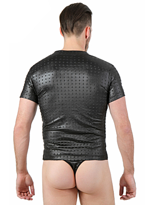 Leatherate Fetish Mens Tshirt - μαύρο