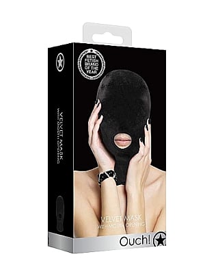 Velvet Velcro Mask with Mouth Opening