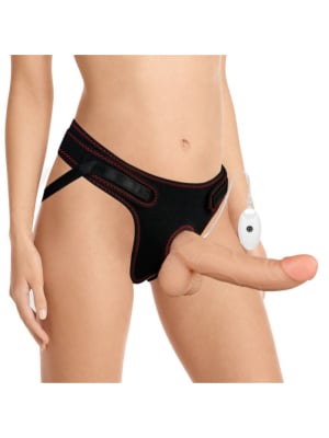Lovetoy - Strap-on with Vibrating Dildo and Remote Control 8.5"
