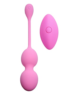 Vibrating Kegel Balls 32mm Pink 10 function USB Remote Control - B - Series