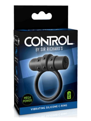 Δονητικό δαχτυλίδι πέους Sir Richard's Control Δονητικό Μαύρο Σιλικόνης C-Ring