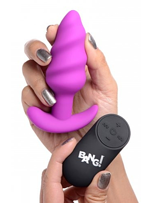 VIBRATING ANAL TORNADO SILICONE USB WITH REMOTE CONTROL PURPLE
