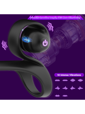 Vibrating Delay Three-ring Cock Ring