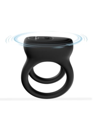 Vibrating Erection Ring Penis Overlay Dualo Black 9 Vibration Functions