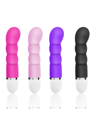 Vibrating Silicone G-Spot Vibrator Black