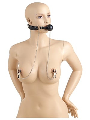 Virgite Nipple Clamps With Mouth Gag