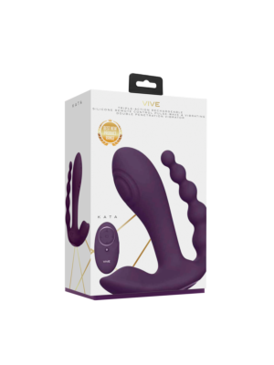 Kata - Pulse Wave & Vibrating Double Penetration Vibrator - Purple