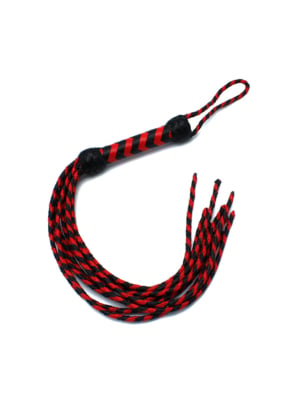 Leather Whip Nine Tails Black & Red