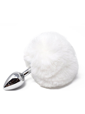 Μικρή Πρωκτική Σφήνα Bunny Butt Plug - Silver/White