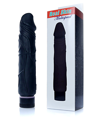 Ρεαλιστικός Δονητής Real Skin Multispeed 23 cm - Dark Skin