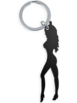 Diablo Picante - keyring with female silhouette in black color with beer opener