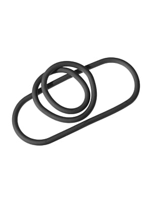 Silicone 9" Slim Wrap Ring - Black 22cm