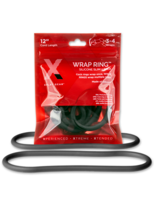 Silicone 12" Slim  Wrap Ring  - Black 2 Rings Pack
