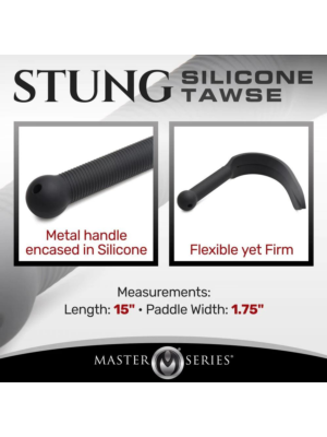 XR Brand Padle Stung Silicone Tawse - Black