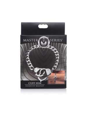 XR Brands Cuff Him Handcuff Bracelet - Silver