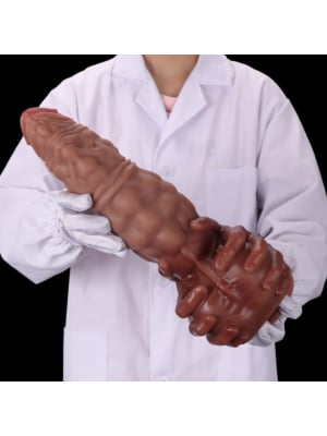 XXL Silicone Realistic Dildo Sex Toy Brown 33 cm