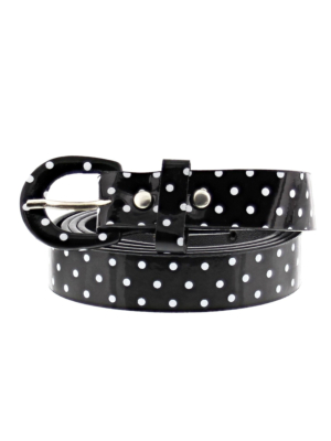 96 x 2cm Black Polka Dot Retro Waist Belt