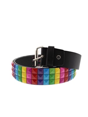 Rainbow 3-Row Chessboard Pyramid Belts