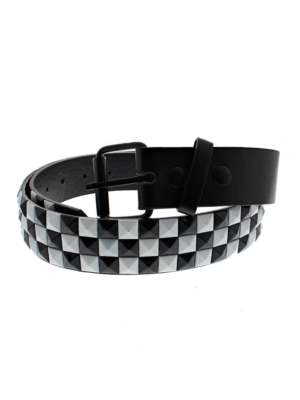Black & White Chessboard 3-Row Pyramid Belts