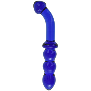 Glass Dildo G-Spot Blue 18.5 cm
