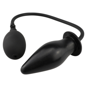 Inflatable Buttplug Silicon Black 12 cm 
