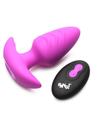 VIBRATING AND ROTATING PLUG WITH PURPLE USB CONTROL