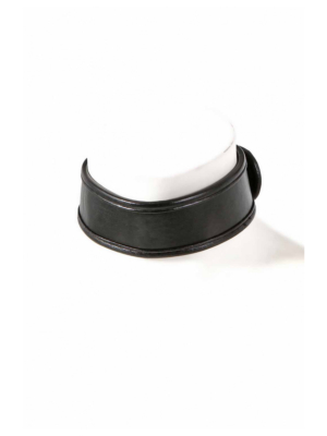 Adjustable Leatherette Bondage Collar Black