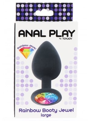 Πρωκτική Σφήνα Rainbow Booty Jewel Butt Plug - Large