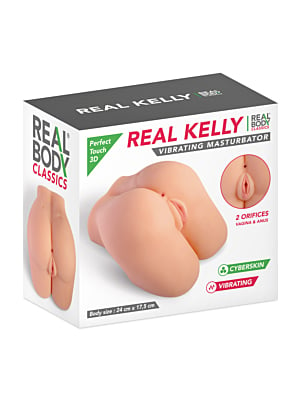 Real Kelly vibrating masturbator butt vagina and anus