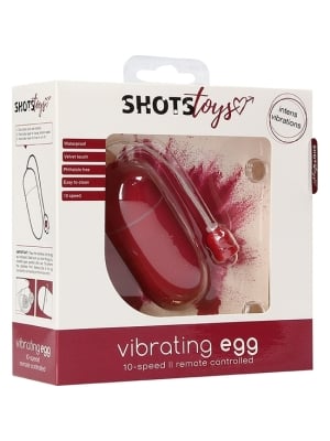 Vibrating Vaginal Egg Shots Media - Δονούμενο Κολπικό Αυγό 10 Ταχυτήτων και Remote Control (Κόκκινο)