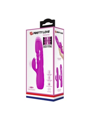 Παλινδρομικός Δονητής Κουνελάκι Melanie Power Thrusting Rabbit Vibrator (Μωβ) - Pretty Love