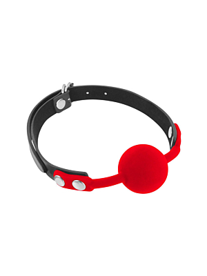 Black silicone ball gag Red