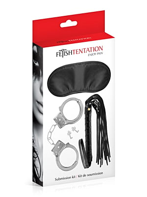 FETISH TENTATION WHIP KIT HANDCUFFS AND MASK