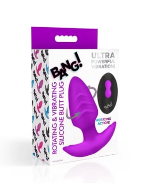 VIBRATING AND ROTATING PLUG WITH PURPLE USB CONTROL