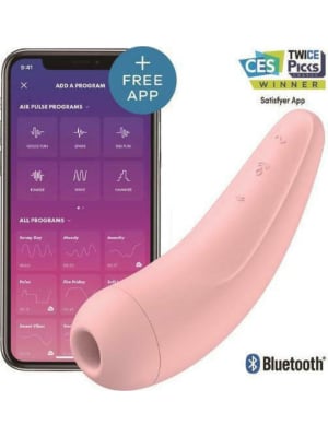 Satisfyer Curvy 2+ , Δονητής συμβατός με εφαρμογή ρόζ 