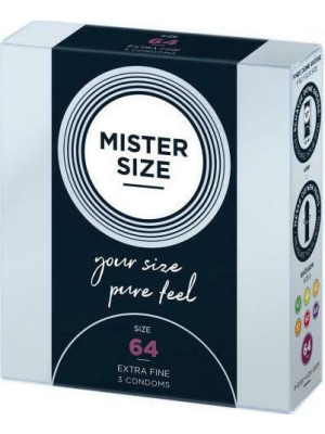 Mister Size - Pure Feel - 64 mm - 3 pack