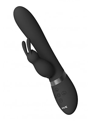 Taka - Inflatable and Vibrating Rabbit Vibrator - Black *Bulk