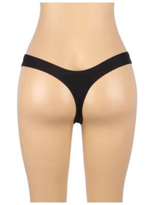 Black Seamless Ice Silk 4 Layers Leak-Proof Period Thong