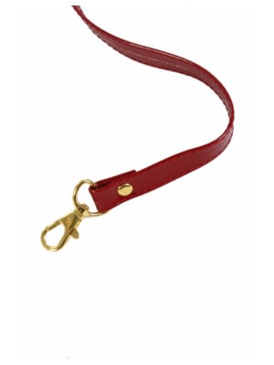 Vinyl leash with wrist strap and carabiner Burgundy