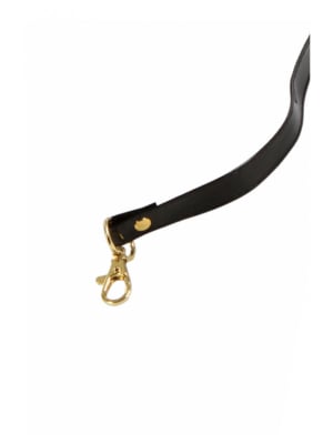 Vinyl leash with wrist strap and carabiner Black