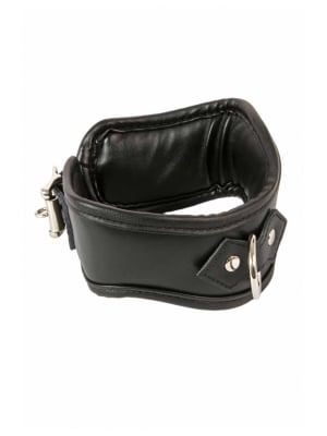 Leather Lockable Collar Black 